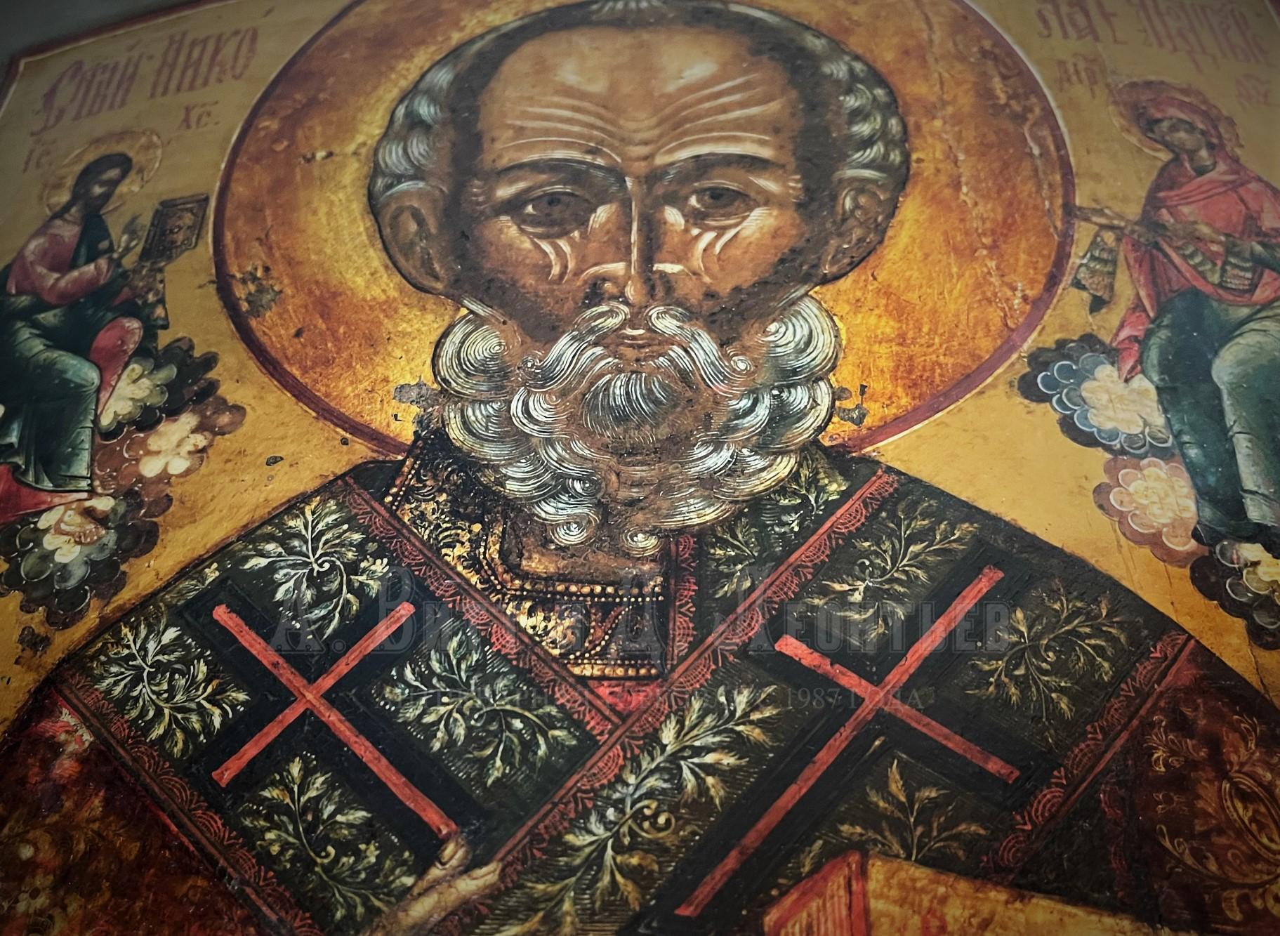 Икона антикварная старинная Святой Николай чудотворец купить